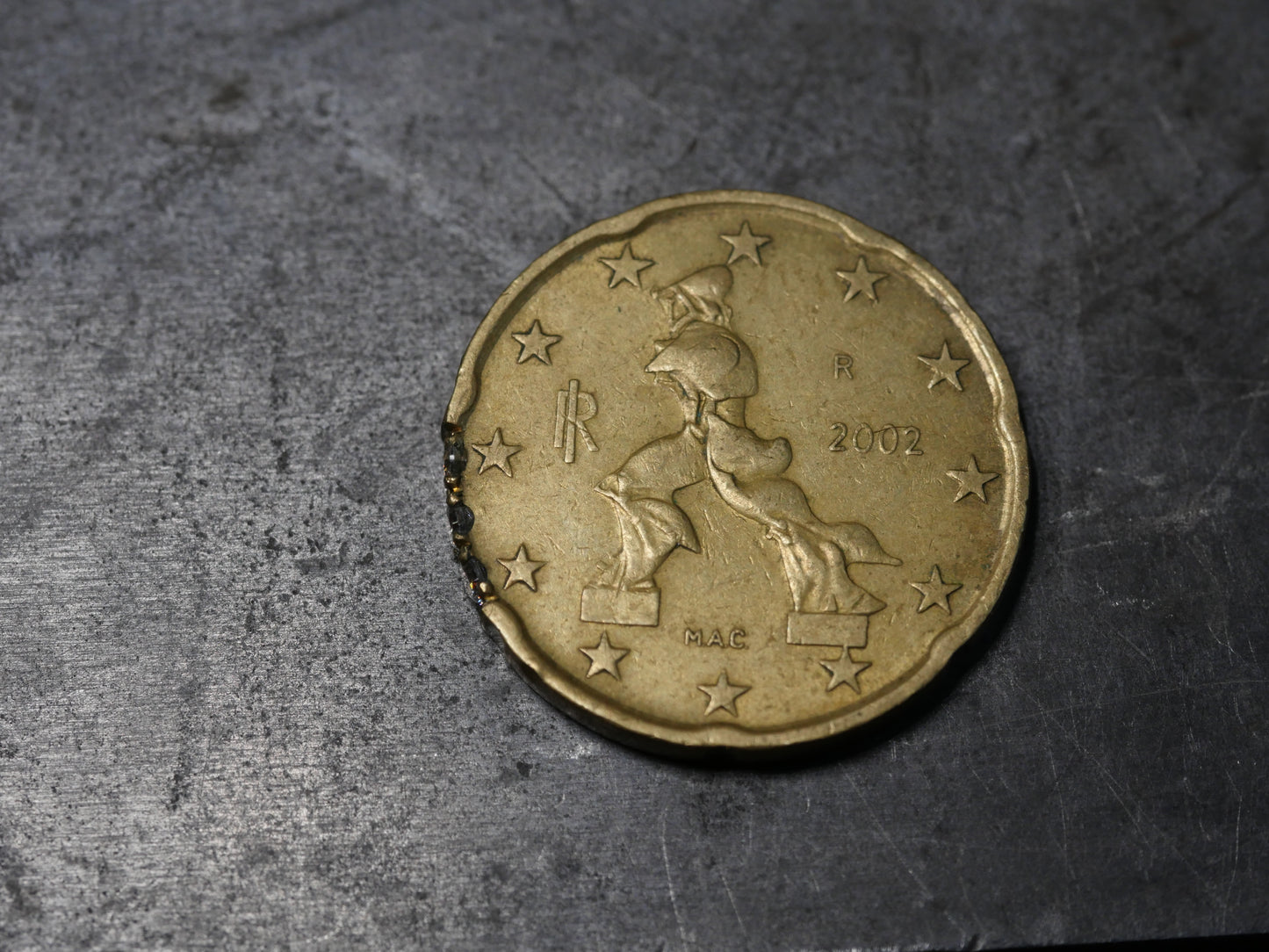 Pièce italienne de 20 centimes d'euro avec 22 CZ