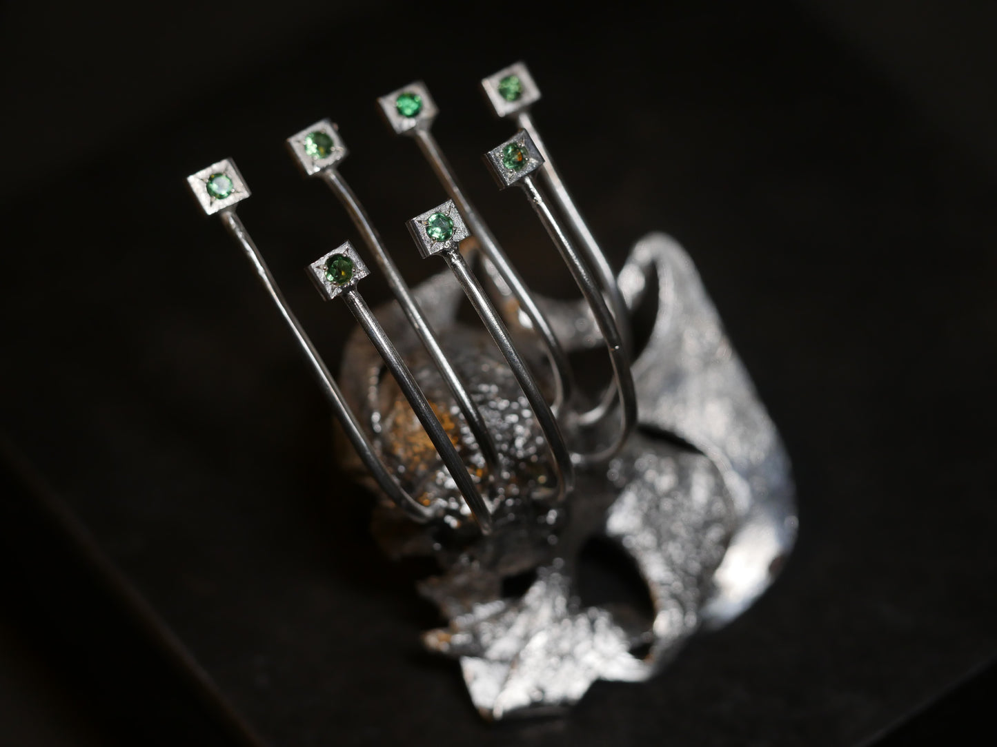 Silver And Tsavorite Brooch