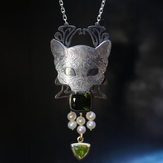 Silentium Felis, Arcanum Cordis, collier art nouveau