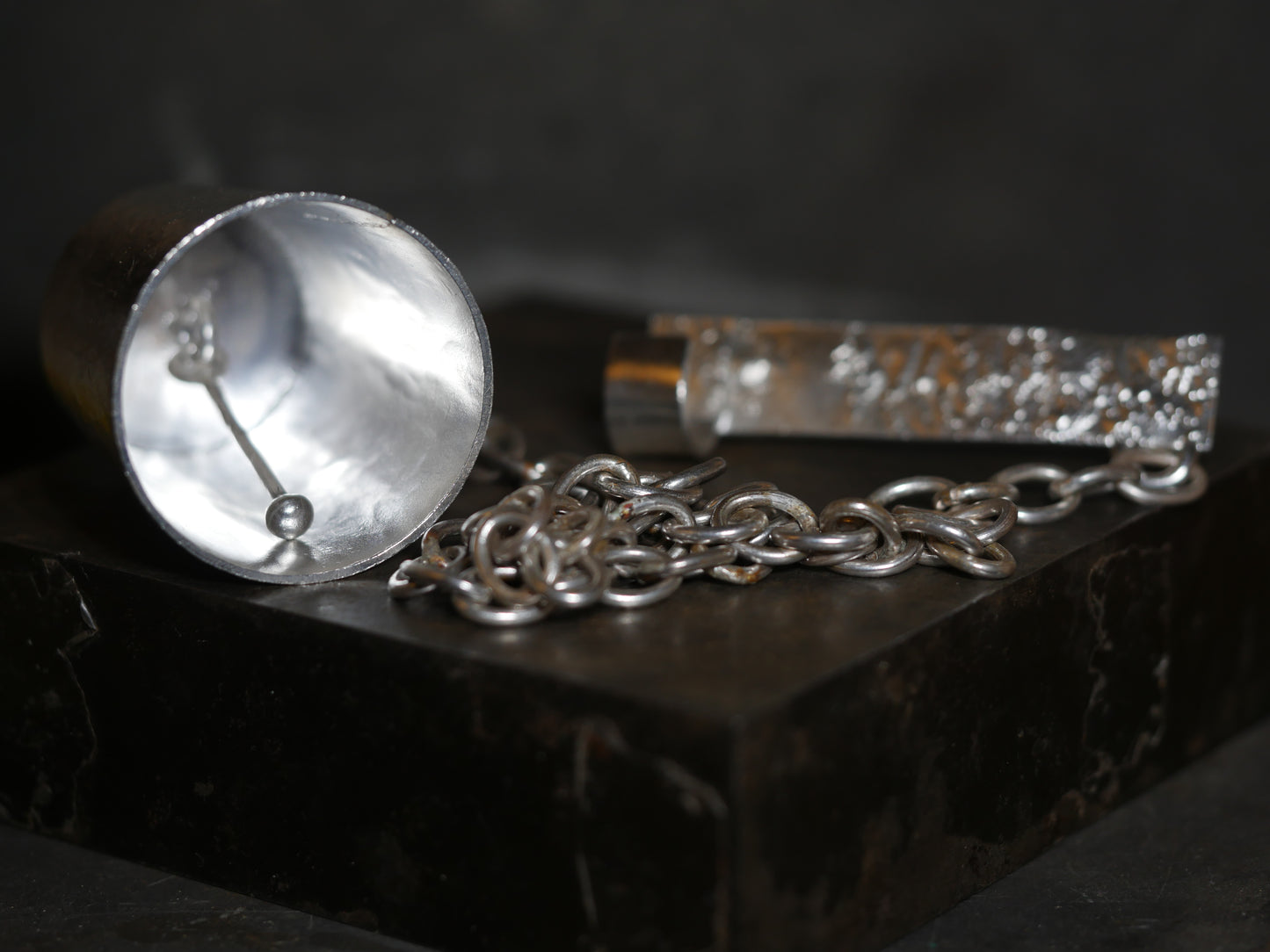 Silver Bell Shotglass Brooch